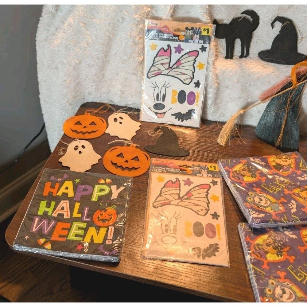 Halloween Party Decor Lot Family Friendly Witch Paw Patrol Minnie Stickers Cats